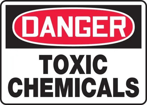 Danger - Toxic Chemicals, Pressure Sensitive Vinyl Warning Sign