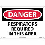 Danger - Respirators Required, Rigid Plastic Vinyl Warning Sign