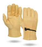 Premium Water Repellent Cowhide Leather Gloves w/Strap