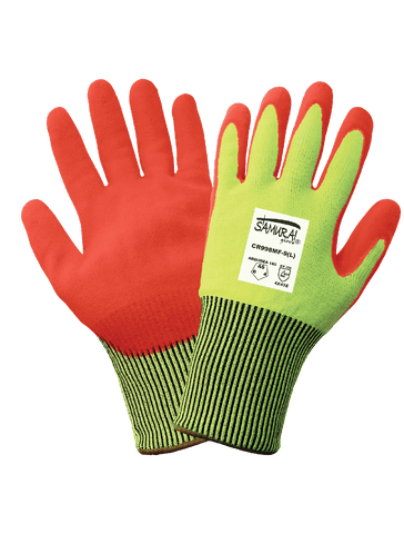 Samurai - High Visibility Cut, Abrasion, & Puncture Resistant Mach Finish Gloves