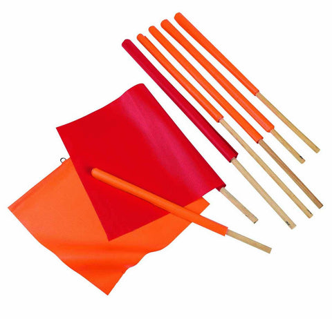 Orange Vinyl Warning Flag 18"W/24" Wood Dowel