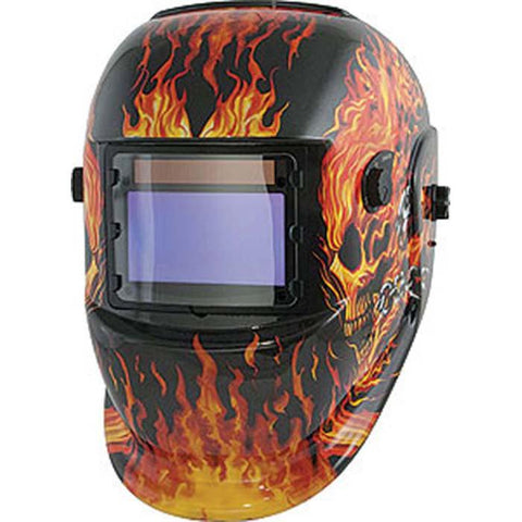 welding helmet wide view solar power flame