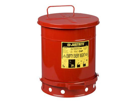 Oily Waste Can, 10 Gallon Self-Closing