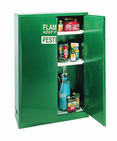 Pesticide Storage Cabinet, 45 Gallon, 2-Door, Manual Close, 2 Shelf