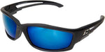 eyewear kazbek series matte black polarized blue mirror lens